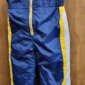 Kids Blue Track Pants with Yellow and White Stripes